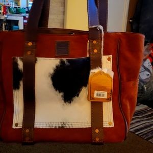 Leather and Cowhide Tote